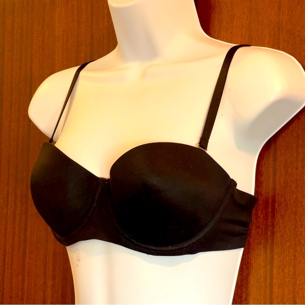 Aerie Black Smooth Strapless Bra with Adjustable Straps